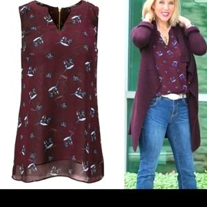 CAbi Bouquet  #3444 Merlot Burgundy Maroon Sz Large